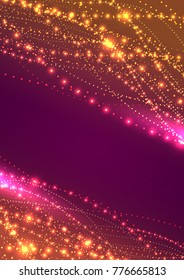 Glowing Beads. Wave of dots to glow - vector.