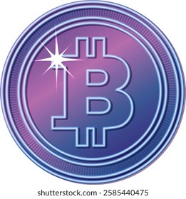 A glowing Bitcoin symbol on a digital coin