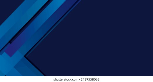 Schwarz leuchtende blaue abstrakte Hintergrundgeometrie und Ebenenelemente Vektor für Präsentationsdesign. Geeignet für Business, Corporate, Institutional, Partys, Feiern, Seminare und Meetings