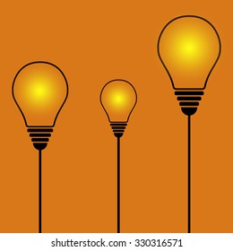 glowing black contour lights on orange background