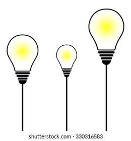 glowing black contour lights on white background