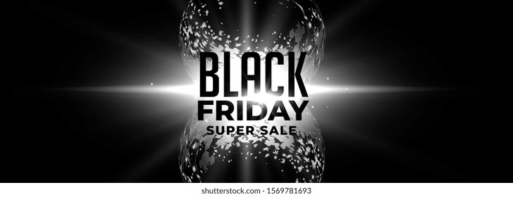 glowing black friday super sale banner design