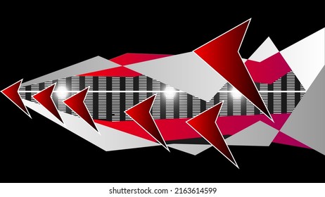 Glowing black and white sound wave in sticker stripes for car or truck.