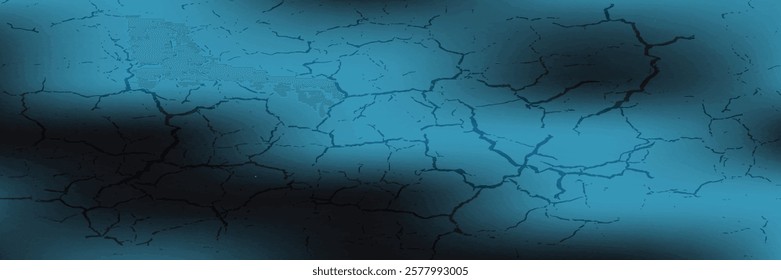 Glowing blue abstract shape, dark grainy black blue background, noise texture futuristic. vektor