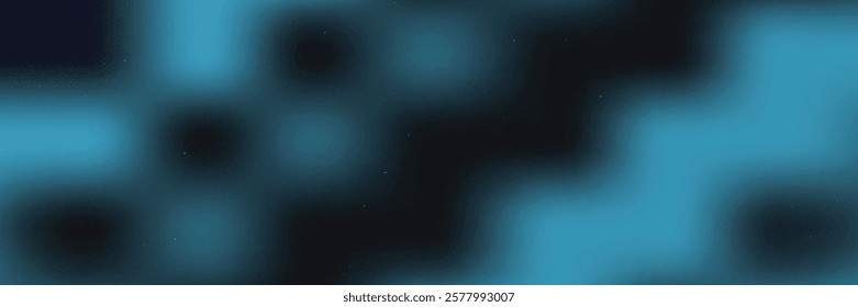 Glowing blue abstract shape, dark grainy black blue background, noise texture futuristic. vektor