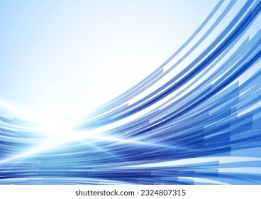 Glowing blue abstract wave background
