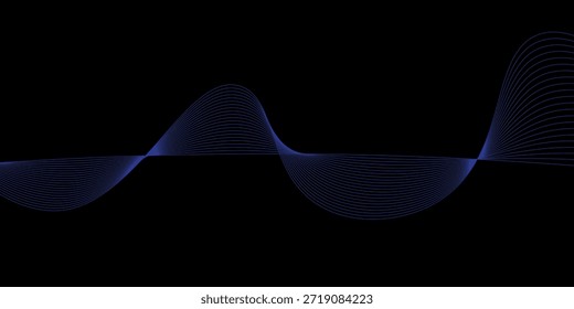 Onda abstracta azul brillante en movimiento oscuro y brillante, luz mágica del espacio. Fondo abstracto tecno

