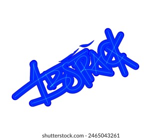  escritura abstracta azul brillante, icono sin fondo