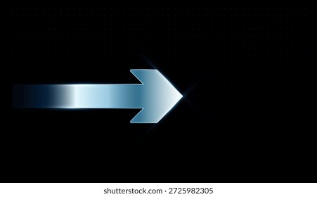 Flecha azul brillante que apunta hacia arriba, que simboliza el crecimiento, la innovación y el progreso. y flecha azul con efecto brillante que representa el movimiento ascendente y la innovación moderna