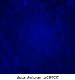 Glowing blue background made of hexagons 