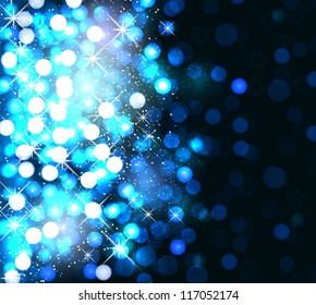 Blühender, blauer Weihnachtshintergrund. Vektor eps10.