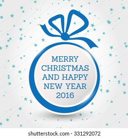 glowing blue christmas ball. christmas concept