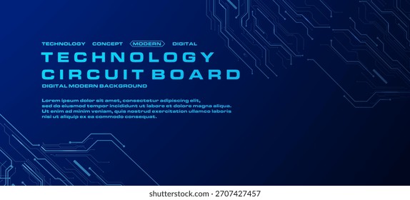 Glowing Blue Circuit Board Background. Bright blue circuit board pattern with glowing lines and modern tech connections.