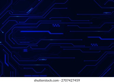 Glowing Blue Circuit Board Background. Bright blue circuit board pattern with glowing lines and modern tech connections.