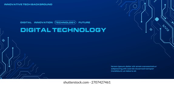 Glowing Blue Circuit Board Background. Bright blue circuit board pattern with glowing lines and modern tech connections.
