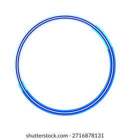 Glowing blue and cyan concentric circles creating a vibrant, modern border or frame element on a clean white background, representing technology, connection, and data