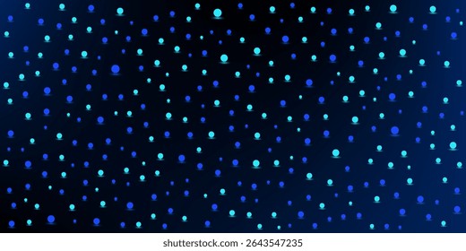 Papel de parede azul brilhante pontilhado. Textura da grade de pontos arredondados curvos abstratos. Plano de fundo do padrão de meio-tom do círculo. Fundo da marinha escura para tecnologia, negócios, notícias, saúde, design de medicina