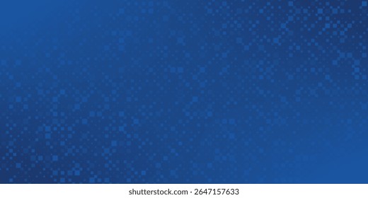 Papel de parede azul brilhante pontilhado. Textura da grade de pontos arredondados curvos abstratos. Plano de fundo do padrão de meio-tom do círculo. Fundo da marinha escura para tecnologia, negócios, notícias, saúde, design de medicina