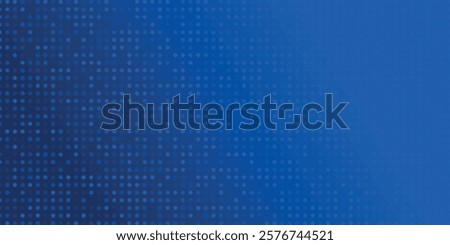 Glowing blue dotted wallpaper. Abstract curved round dot grid texture. Circle halftone pattern background. Dark navy backdrop for technology, business, news, healthcare, medicine design