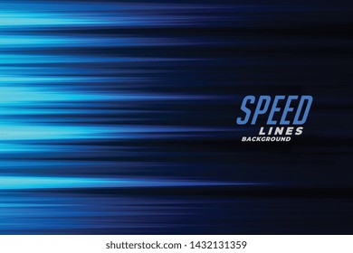 Glowing Blue Fast Motion Speed Lines Background