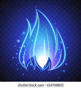 Glowing blue fire graphic