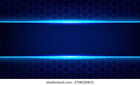 Líneas láser azules brillantes con una textura de rejilla hexagonal, creando un moderno telón de fondo de ciencia ficción para diseños tecnológicos y digitales