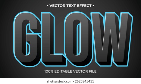 Glowing blue light background text effect. Editable text effect