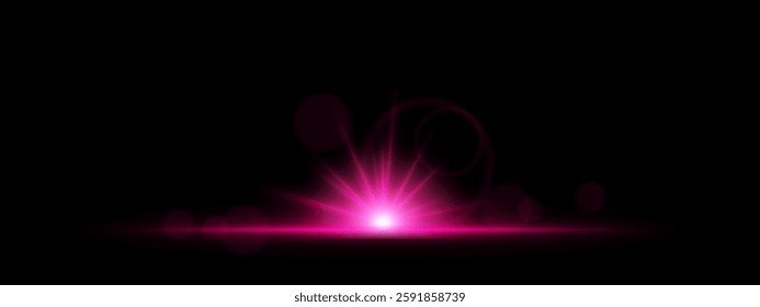 Glowing blue light burst on a dark background. Bright energy explosion with radiant beams, circular bokeh, and neon flare. Abstract illumination with futuristic glow and dynamic effect.
