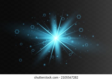 Glowing blue Light effect. Vector illustration