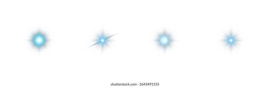 A luz azul brilhante explode com a luz brilhante, o sol azul brilhante brilha. Efeito de brilho especial.PNG	