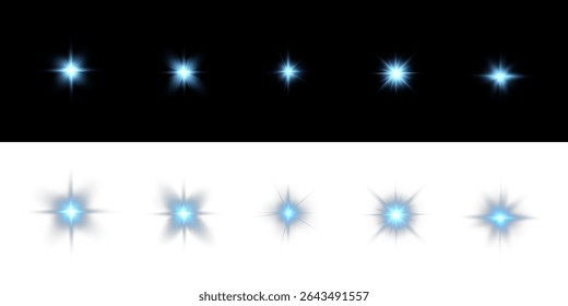 Glowing blue light explodes with bright light, Bright blue sun shines. Special glare effect.PNG	