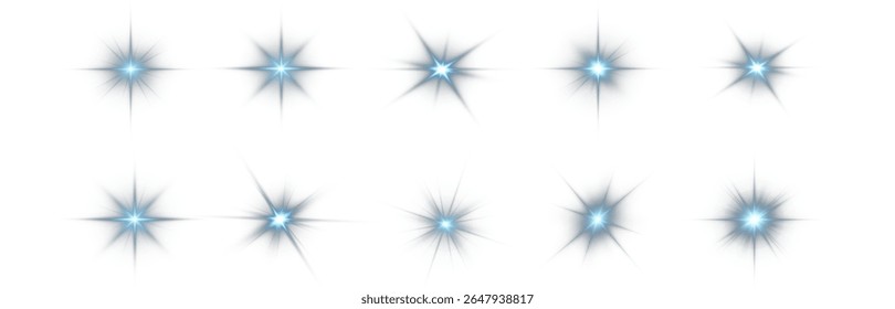 A luz azul brilhante explode com a luz brilhante, o sol azul brilhante brilha. Efeito de brilho especial.PNG	
