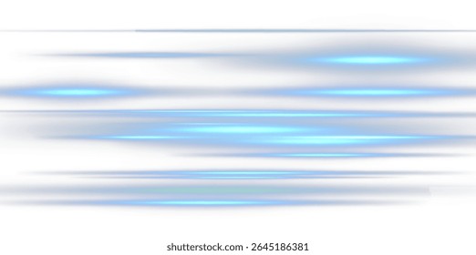 Glowing Blue Light Line PNG.Horizontal Futuristic Energy Beam with Radiant Shine, Neon Glow, Flare, and Shimmer for Digital Effects, Tech Design, and Highlights Overlay