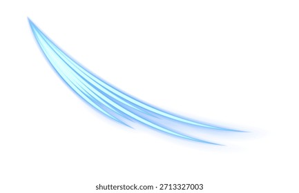 Glowing blue light trail sweeps smoothly across the Twilight, creating bright curved streaks with sparkling particles and a transparent swoosh for magical or neon swirl spins dynamic design effects.
