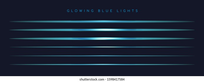 Glowing blue lights with stripe for shiny poster.