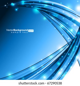 Glowing Blue Lines - Vector Background