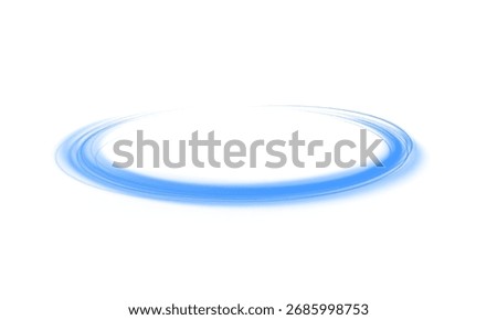 Glowing blue magic rings. Dynamic orbital flare halo ring. Realistic energy swoosh swirl. Abstract light effect on a white background. Vector illustration.