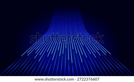 Glowing blue motion lines representing high speed fiber optics, data transfer, and digital connectivity technology. Ideal for network, internet, and cloud computing themes.