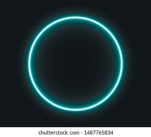 Glowing Blue Neon Circle Ads Banner Stock Vector (Royalty Free ...