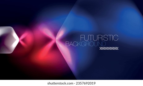 Glowing blue neon hexagons in dark space. Digital technology cyberspace hi-tech techno abstract background template