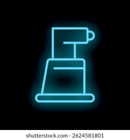 Icono de neón azul brillante de una grabación de la cámara de seguridad, aislado en un fondo negro
