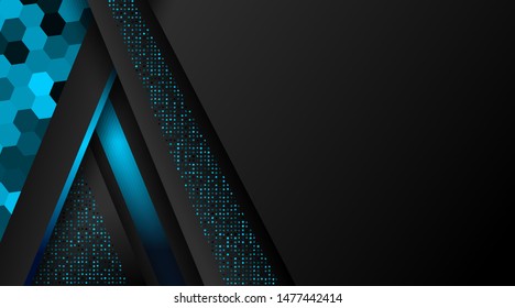 Glowing Blue on Black Background Corporate Business Design Template Company Vector