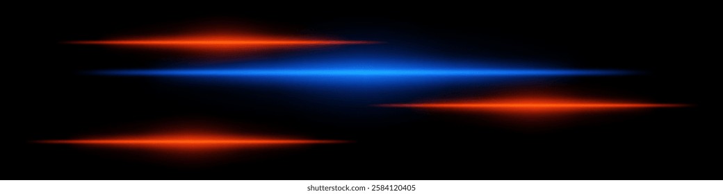 Glowing blue and red light streaks on a black background. Horizontal neon beams create a high-speed motion effect, symbolizing futuristic energy and digital acceleration