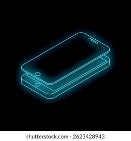 smartphone azul brilhante mostrando protetor de tela, adequado para conceitos de tecnologia e telefone celular