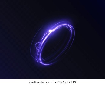 Glowing blue swirl PNG of bright lines with intertwining lightning effect. Abstract light effect for game design and web design for vector illustration.