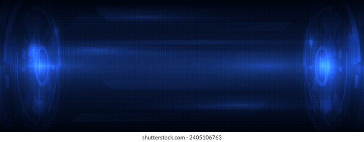 glowing blue technology circle Futuristic background concept