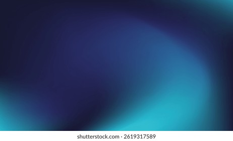 Glowing blue wave on dark blue gradient mesh background. Vector illustration