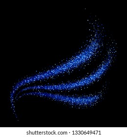 Glowing blue wave with sparks. Magic light effect
