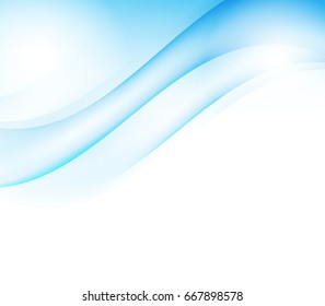 Glowing blue waves Abstract vector background