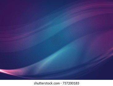 Glowing blue waves background. Vector illustration. EPS10